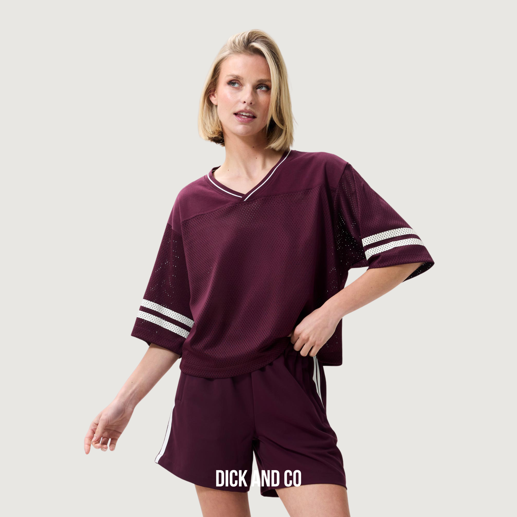 CATWALK JUNKIE Football jersey top in de kleur paars (winetasting)