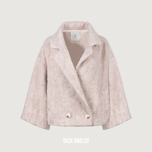 NUKUS Danique Jacket Pearls jas in de kleur beige (sand)