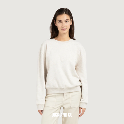 Sweater met opgestikte tekst