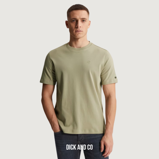 CAST IRON T-shirt van interlock jersey in de kleur groen (tea)