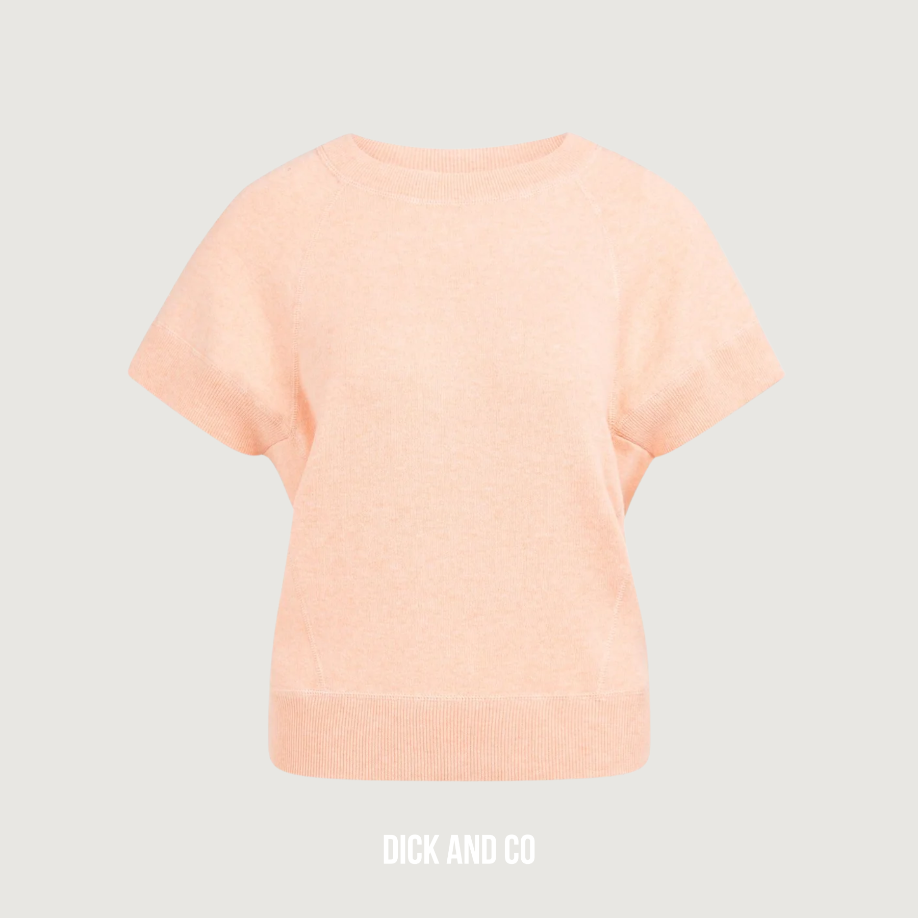 YAYA Sweater met korte mouwen en naaddetails in de kleur oranje (peach palazzo orange melange)