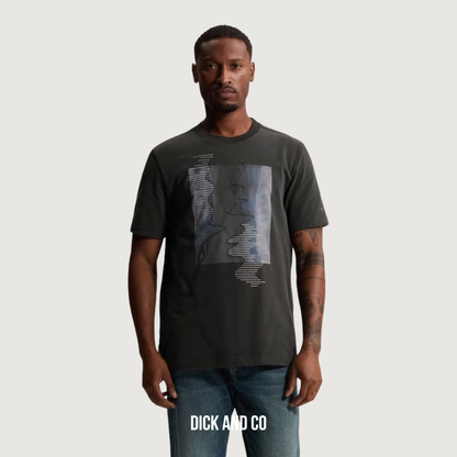 CAST IRON Regular fit t-shirt met artwork in de kleur zwart (clever crows)