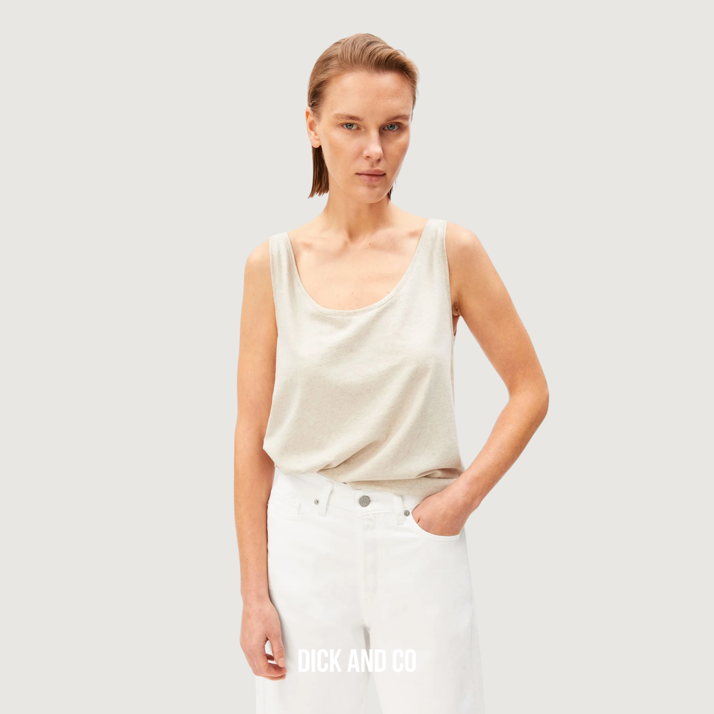 ARMED ANGELS Linnenmix top in de kleur beige (undyed)