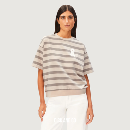 ARMED ANGELS Bamikaa Gestreept sweater in de kleur grijs (undyed-seal grey)