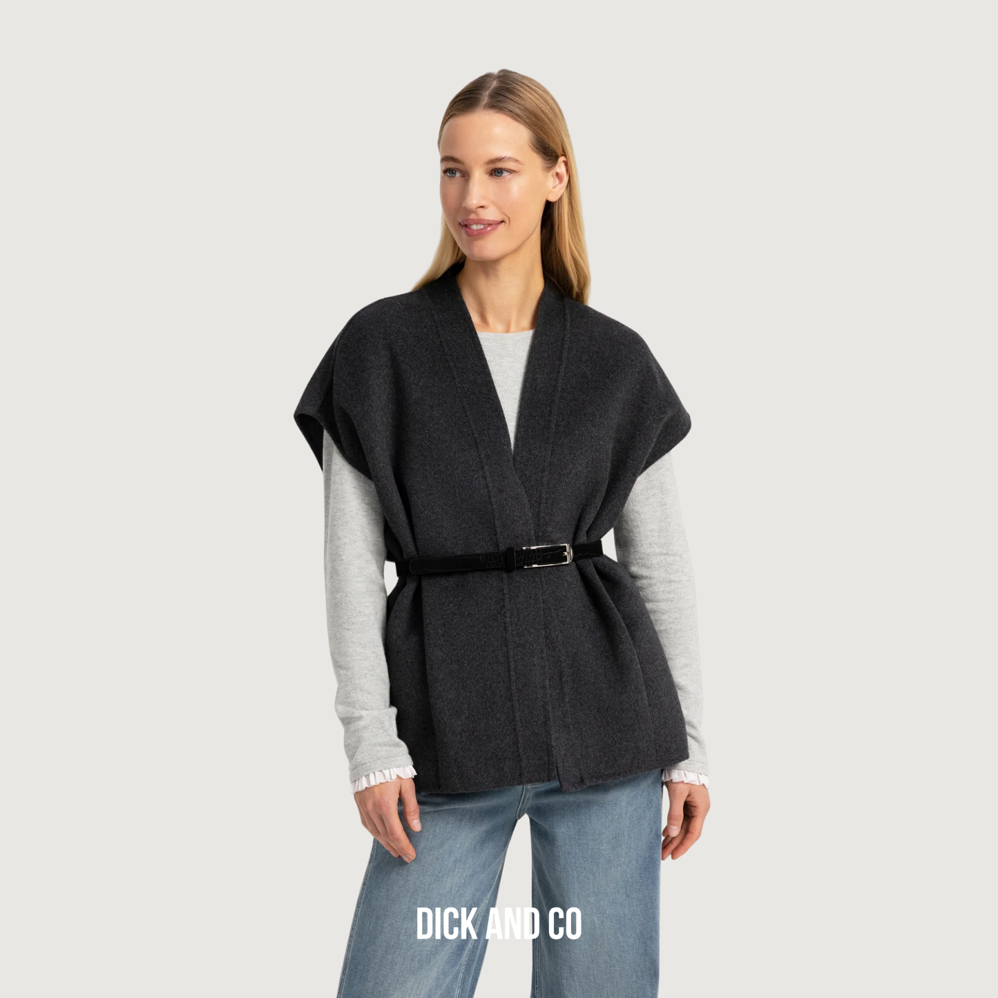 YAYA Oversized bodywarmer in de kleur grijs (dark grey melange)