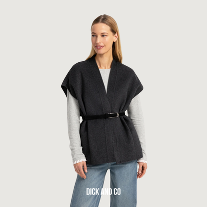 YAYA Oversized bodywarmer in de kleur grijs (dark grey melange)