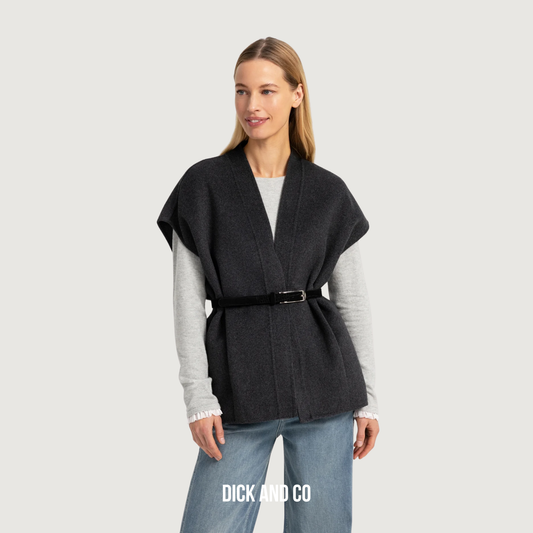 YAYA Oversized bodywarmer in de kleur grijs (dark grey melange)