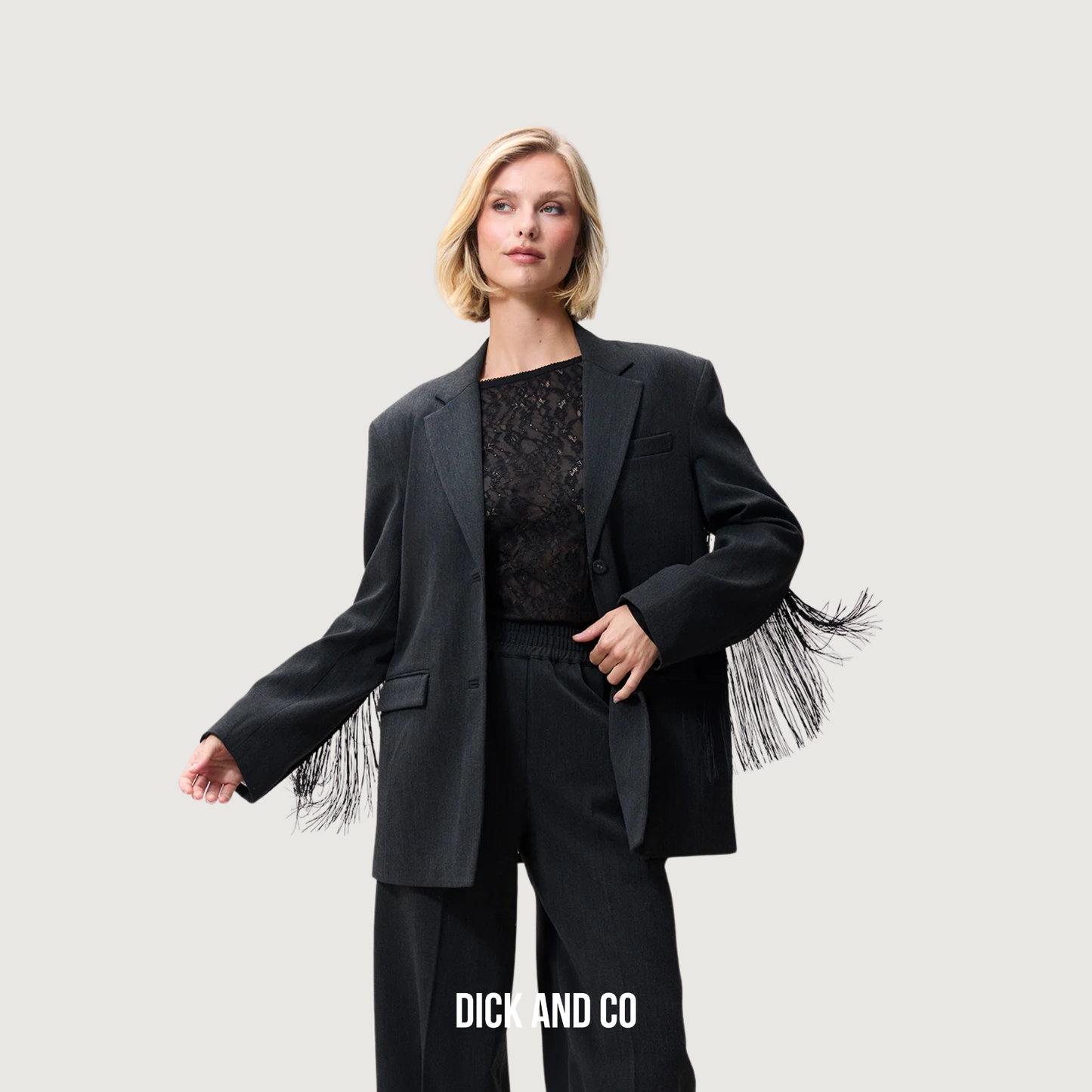 Blazer met afneembare fringes (2504022601)