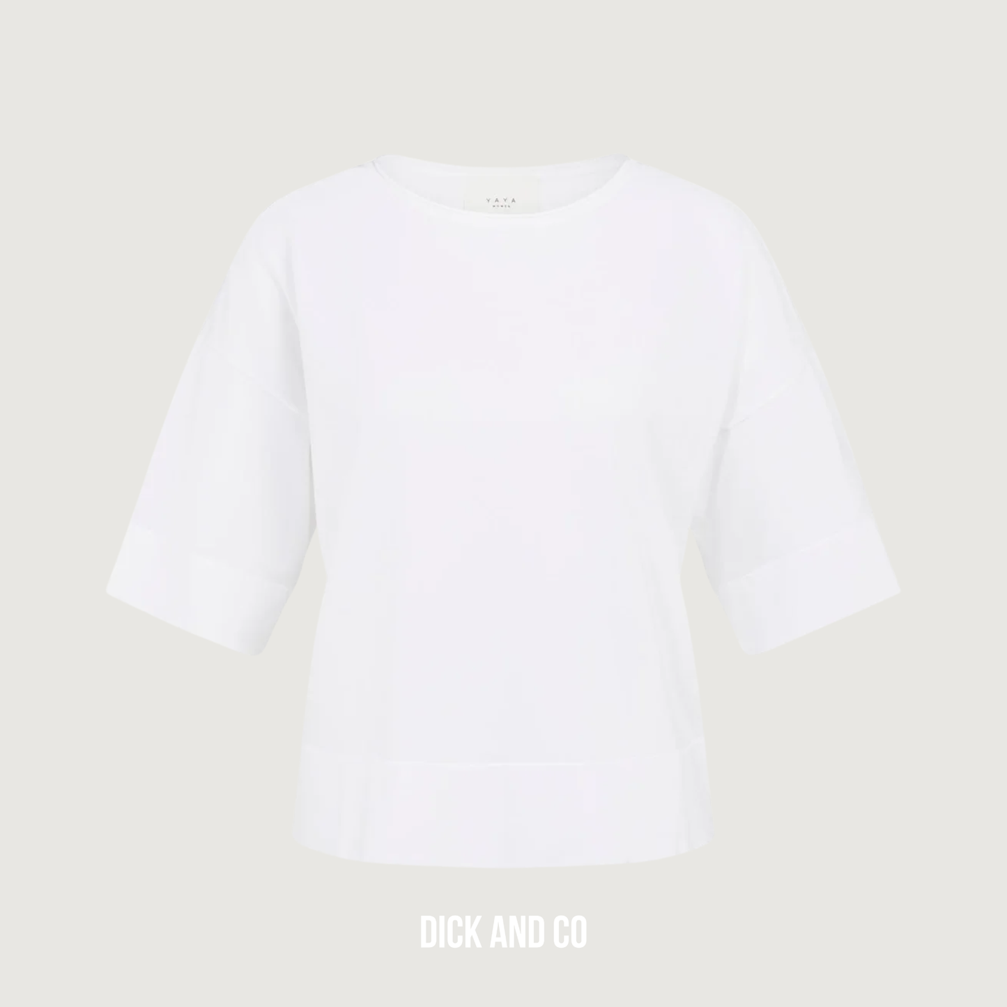 YAYA Fijngebreid oversized t-shirt met boothals in de kleur wit (pure white)