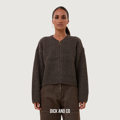 BY-BAR Lavi cardigan in de kleur bruin (biscuit)