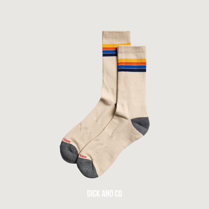 RVLT Jaquard Crew Sock sok in de kleur beige (offwhite)