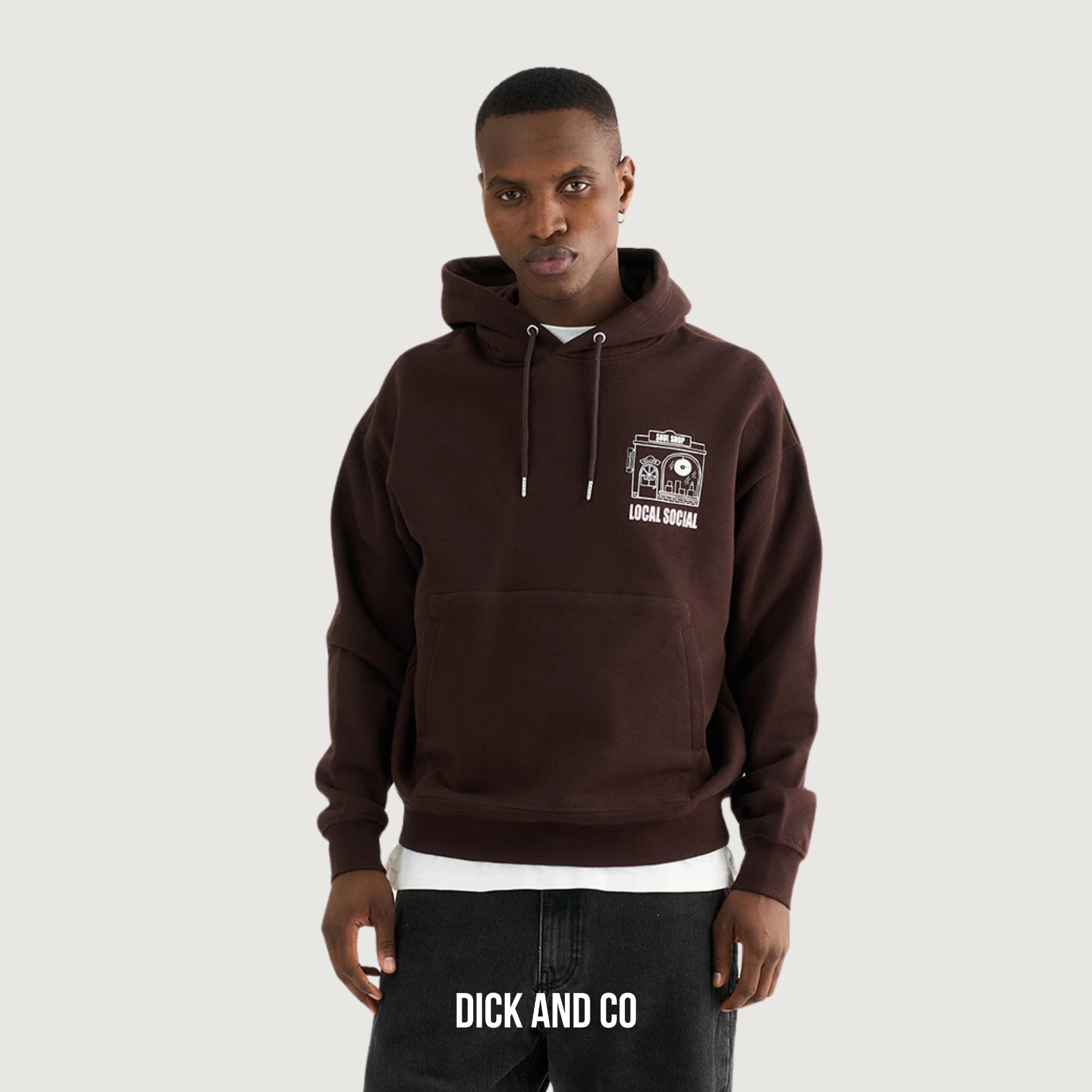 RESTERÖDS Hooded sweater 'elliot' hoodie in de kleur bruin (brown)