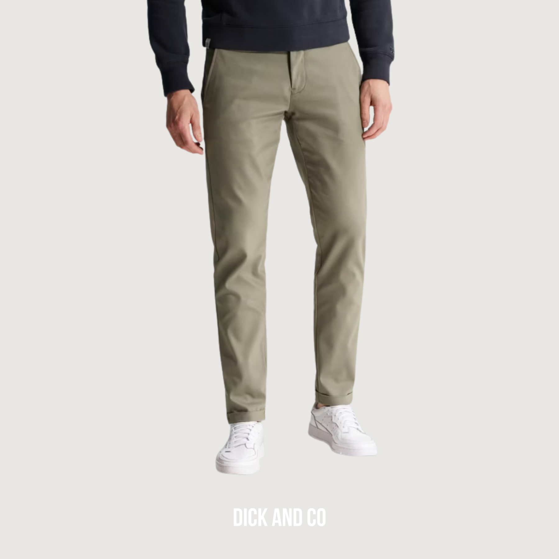 CAST IRON Cylas tapered fit chino in de kleur groen (dusty olive)