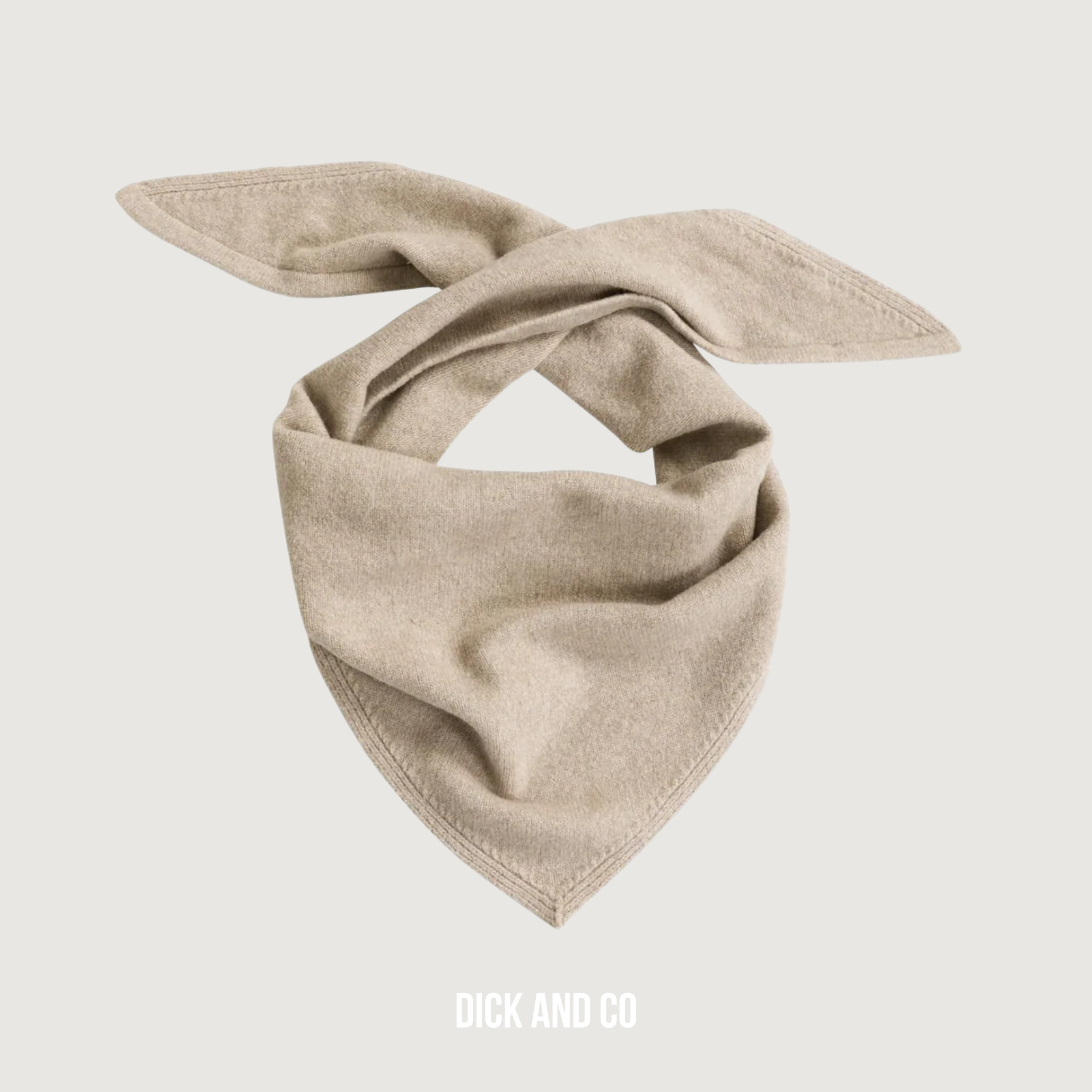 YAYA Gebreide driehoekssjaal in de kleur beige (pure cashmere grey melange)