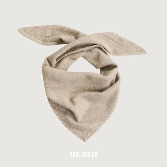 YAYA Gebreide driehoekssjaal in de kleur beige (pure cashmere grey melange)