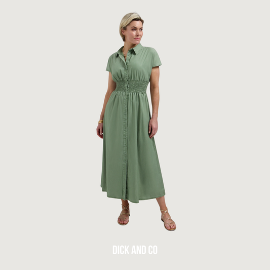 FLORÈZ Estelle Dress jurk in de kleur groen (olive green)