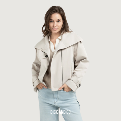 Kort bomberjack met trenchcoatdetails