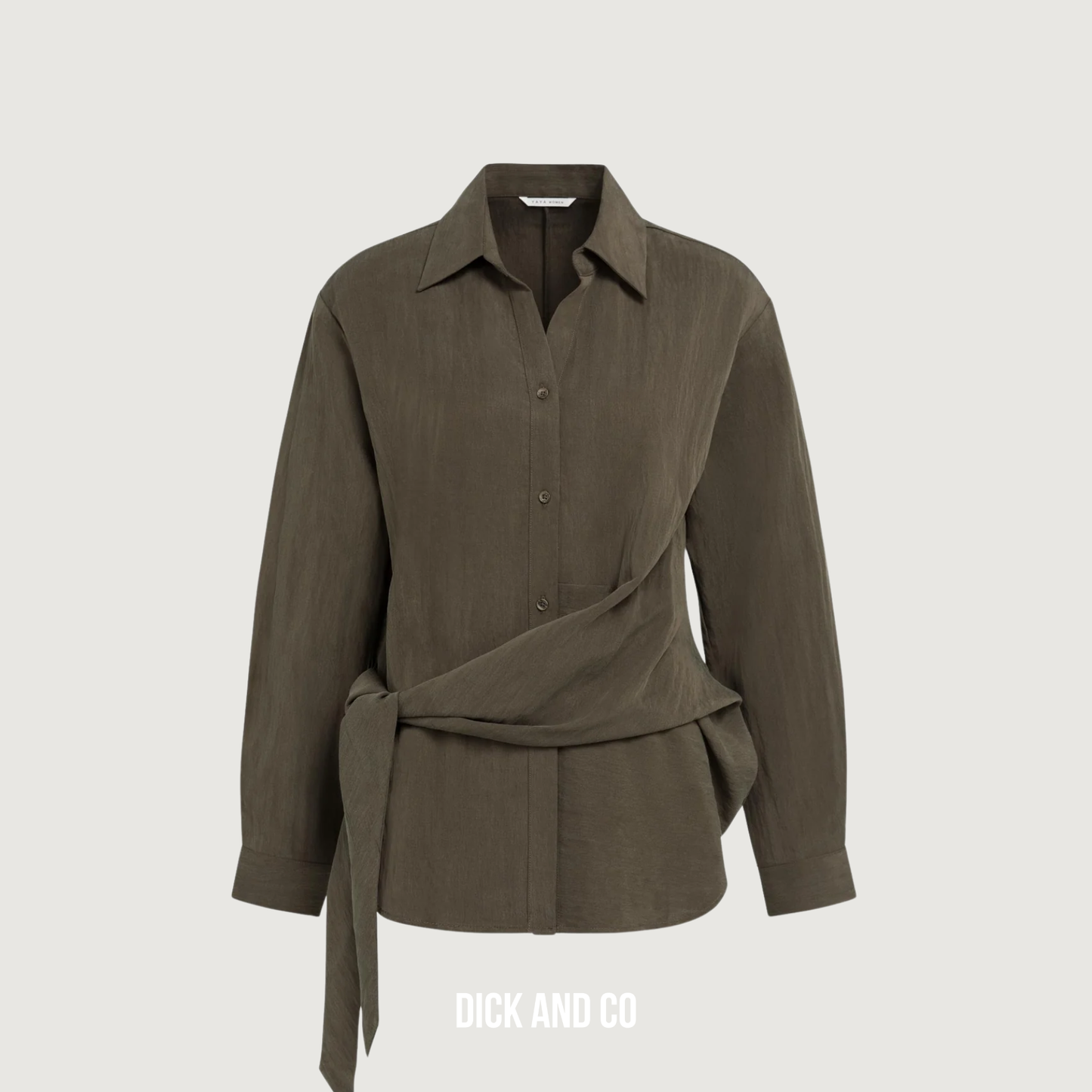 YAYA Blouse met knoopdetail en lange mouwen in de kleur bruin (slate black brown)