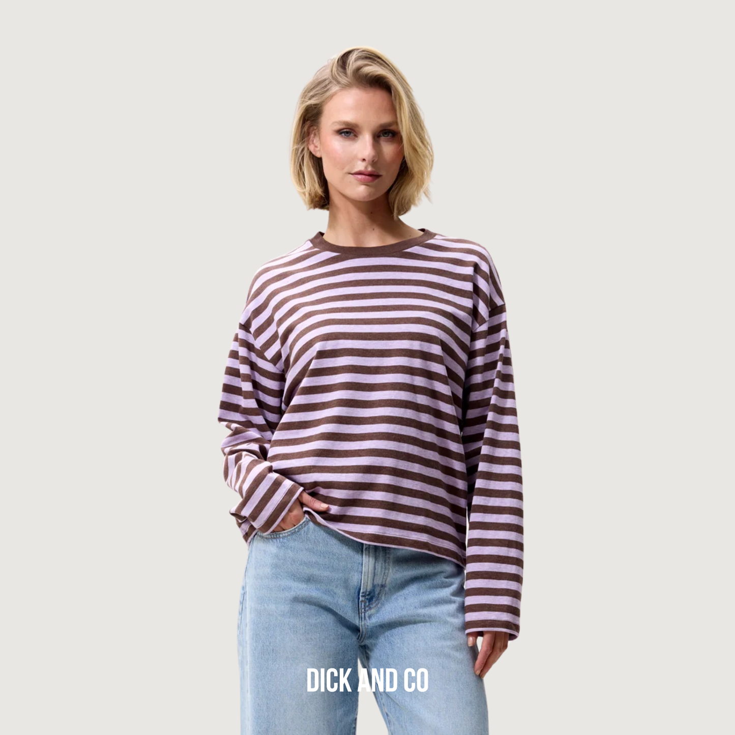 CATWALK JUNKIE Striped long sleeve longsleeve in de kleur paars (rhapsody)