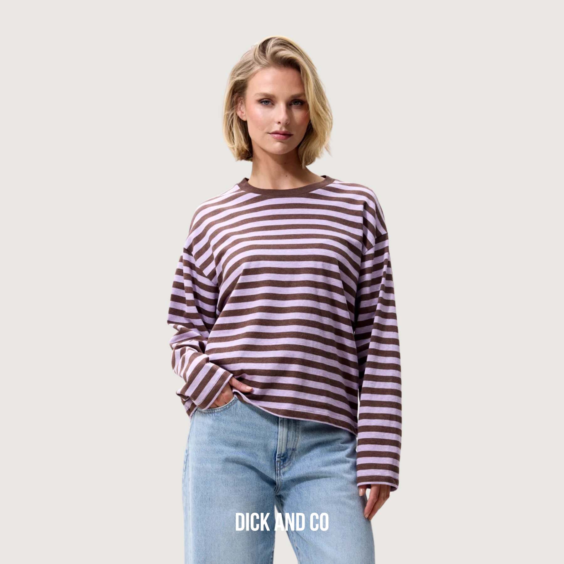 CATWALK JUNKIE Striped long sleeve longsleeve in de kleur paars (rhapsody)