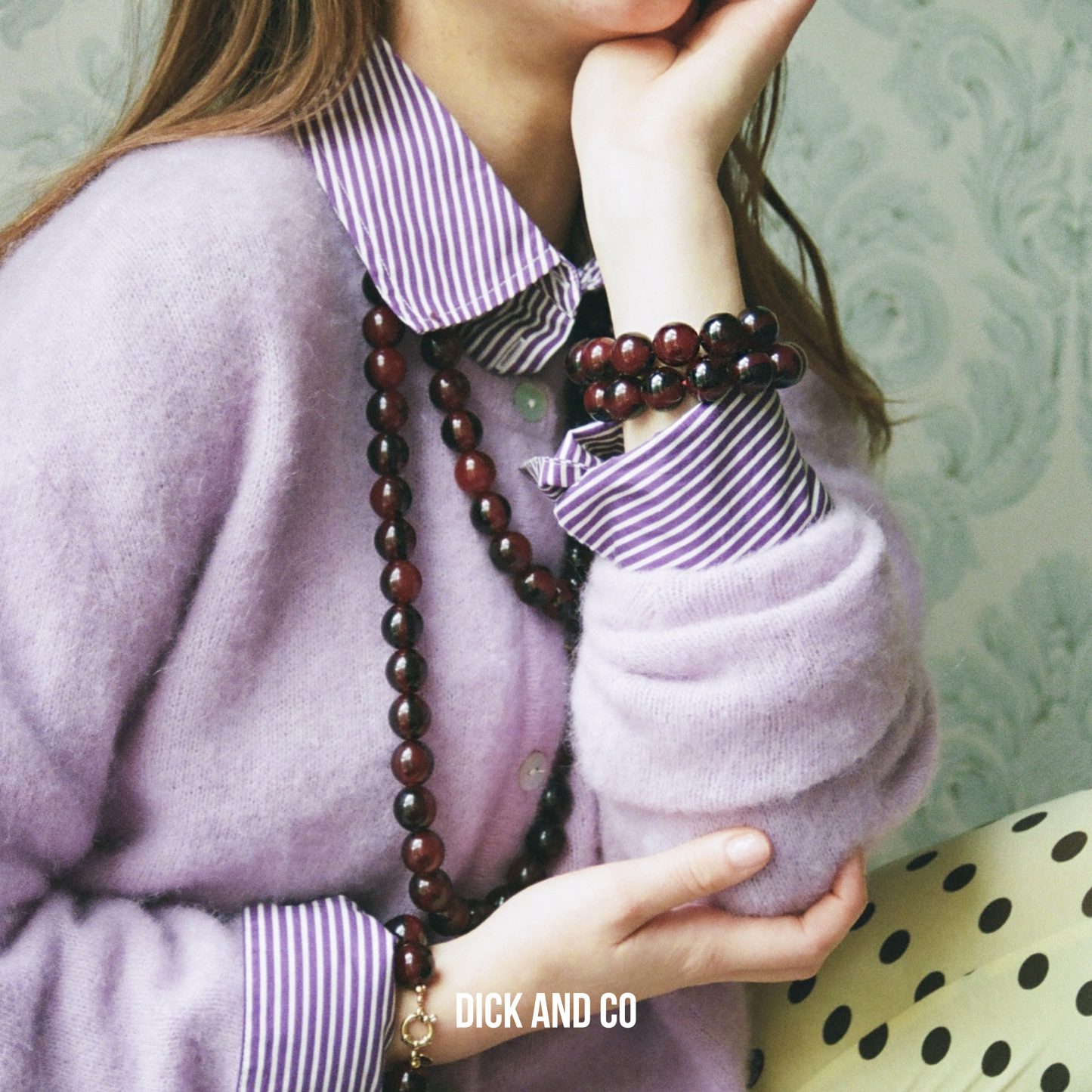 Wilma Burgundy Marble Necklace