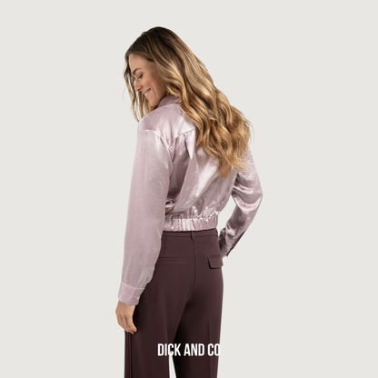 Cropped satijnen blouse (01-201186-511)