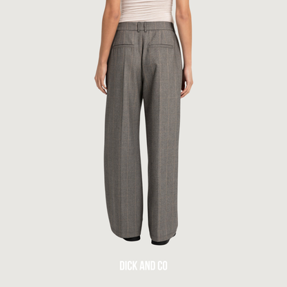 Pantalon met ruitdessin en wijde pijpen