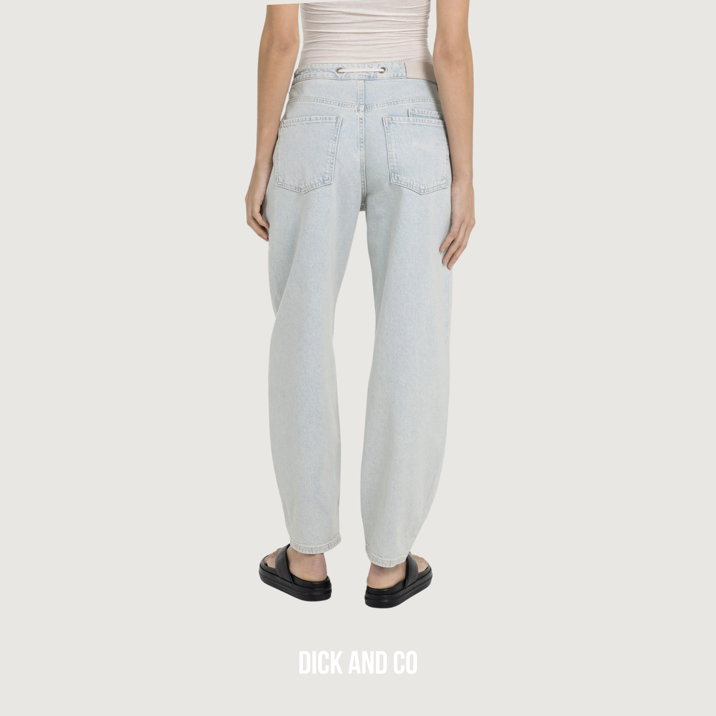 Gekleurde denim met koordsluiting