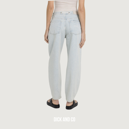 Gekleurde denim met koordsluiting
