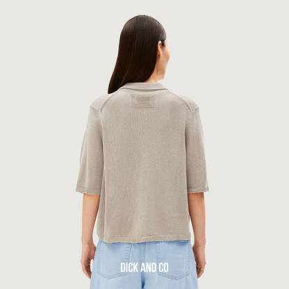 Linnenmix vest met korte mouwen