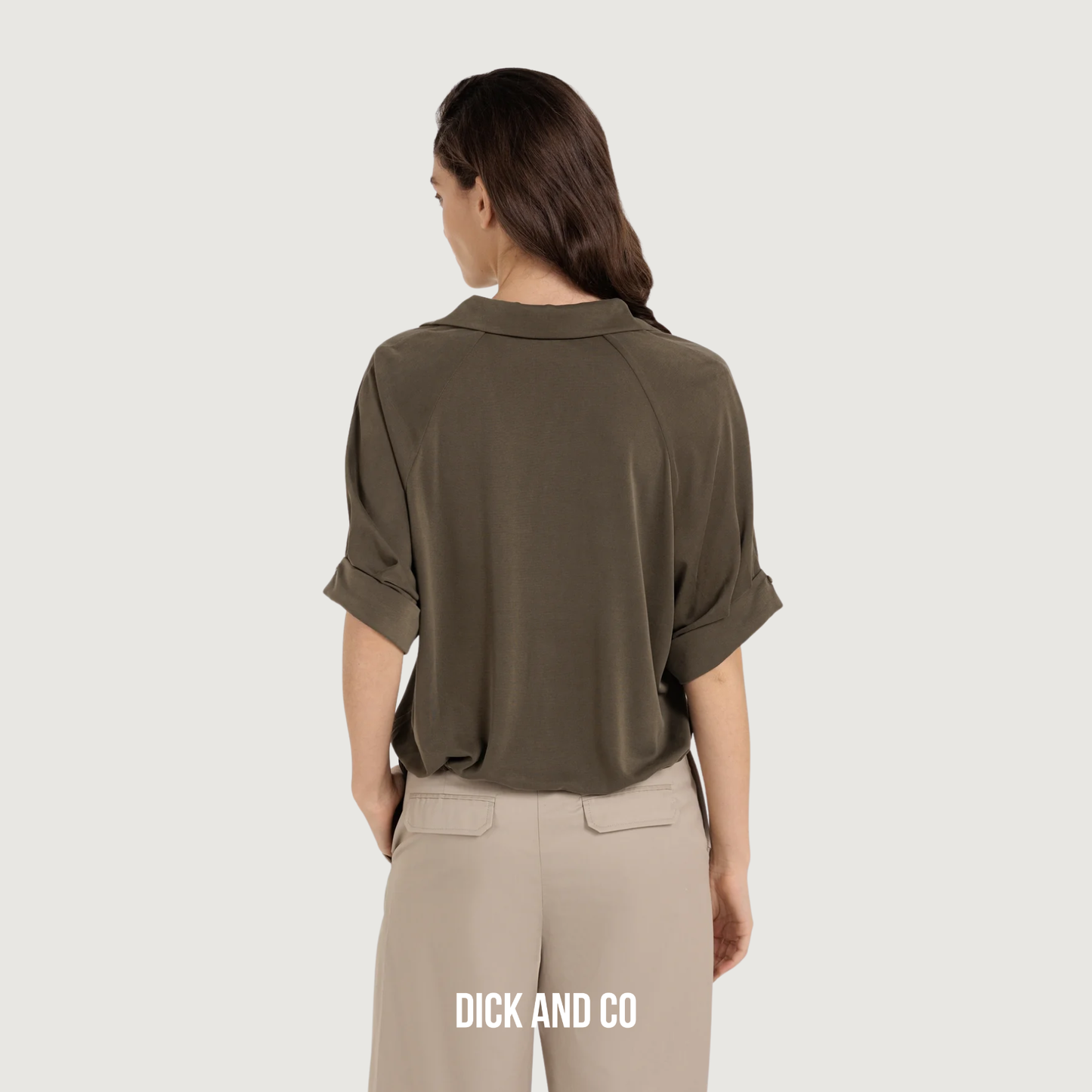 Jersey top met geplooide mouwen