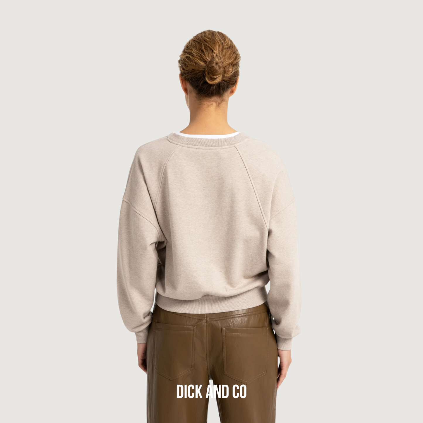 Sweater met geweven kraag