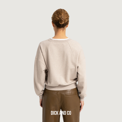 Sweater met geweven kraag