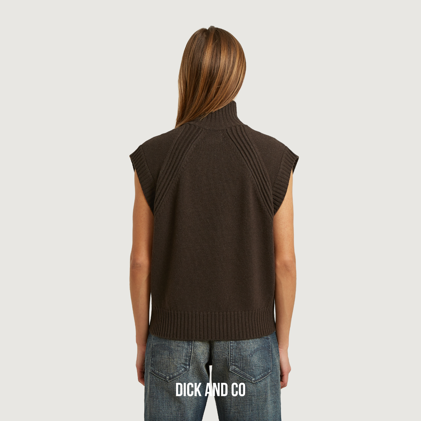 Heavy Moto Zip Vest Knit