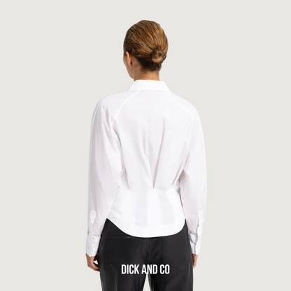 Blouse met tailleaccent en plooidetail