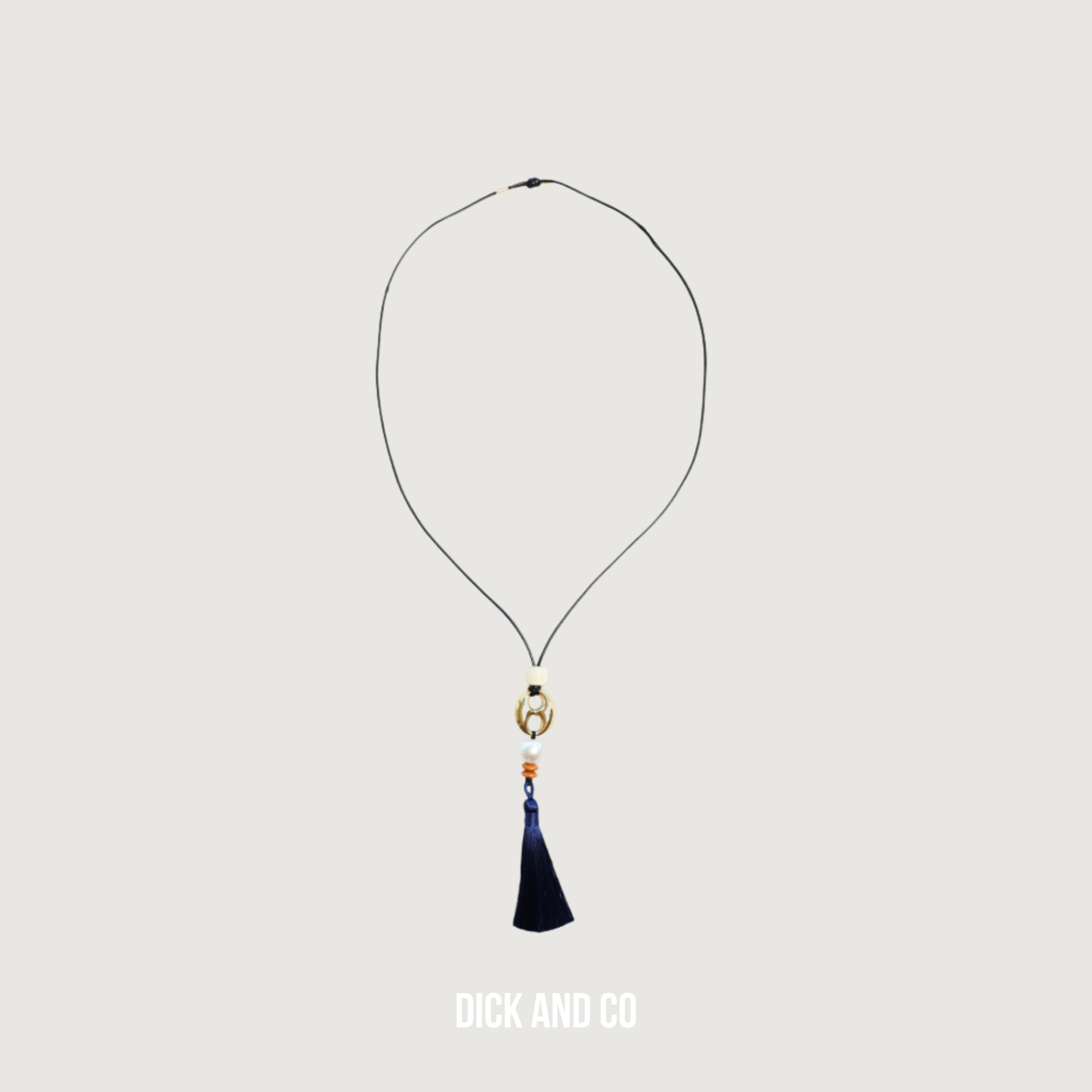 Tassel Blue Cord Necklace