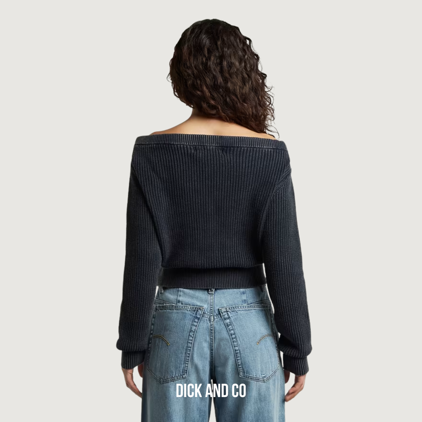 Offshoulder Washed Gebreide trui