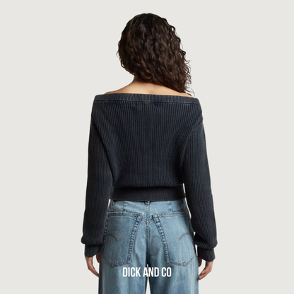 Offshoulder Washed Gebreide trui