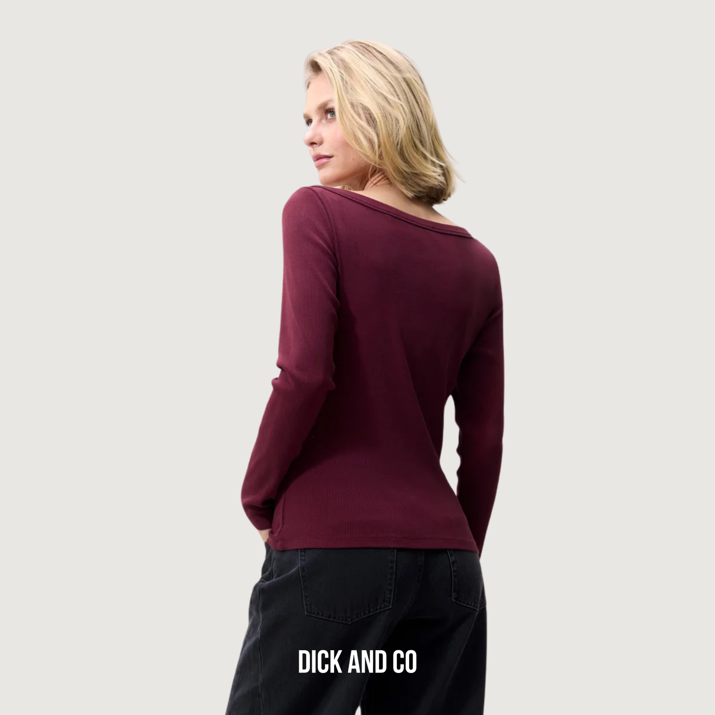 Boatneck rib long sleeve