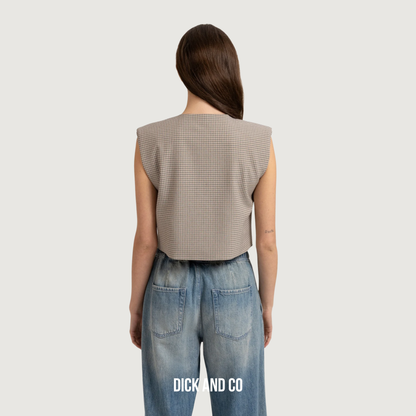 Geruit gilet