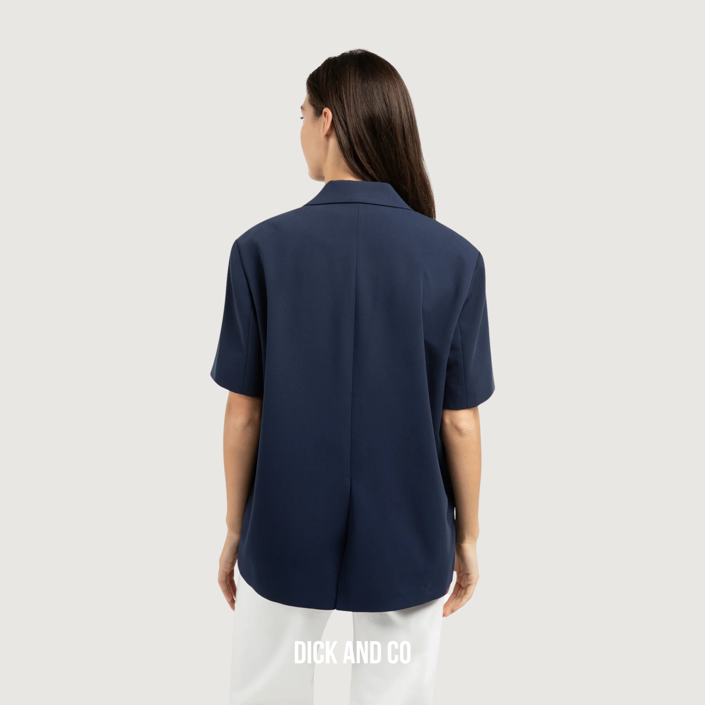 Oversized blazer met korte mouwen