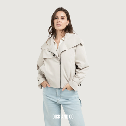 Kort bomberjack met trenchcoatdetails