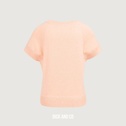 Sweater met korte mouwen en naaddetails