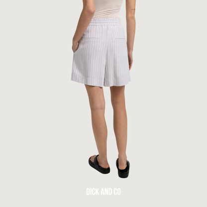 Gestreepte short met elastische taille