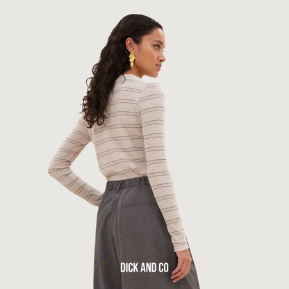 Basic Ls Pearl Stripe Top