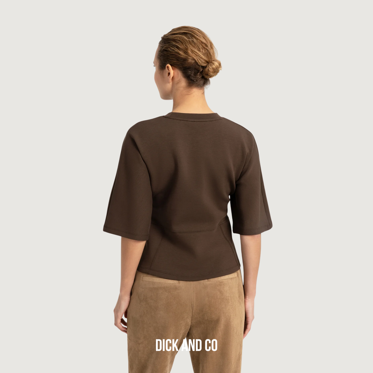 Jersey top met wijde halflange mouwen