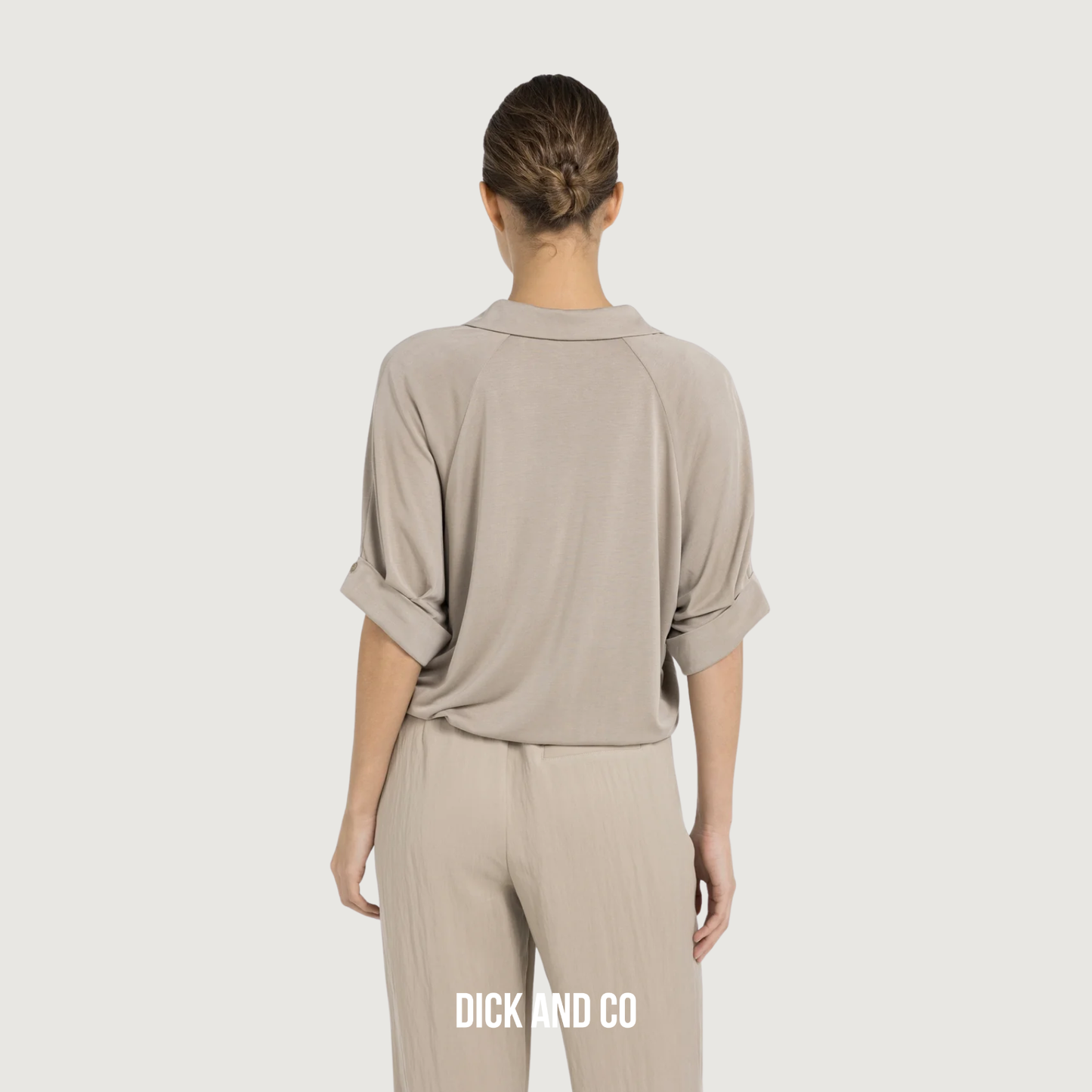 Jersey top met geplooide mouwen