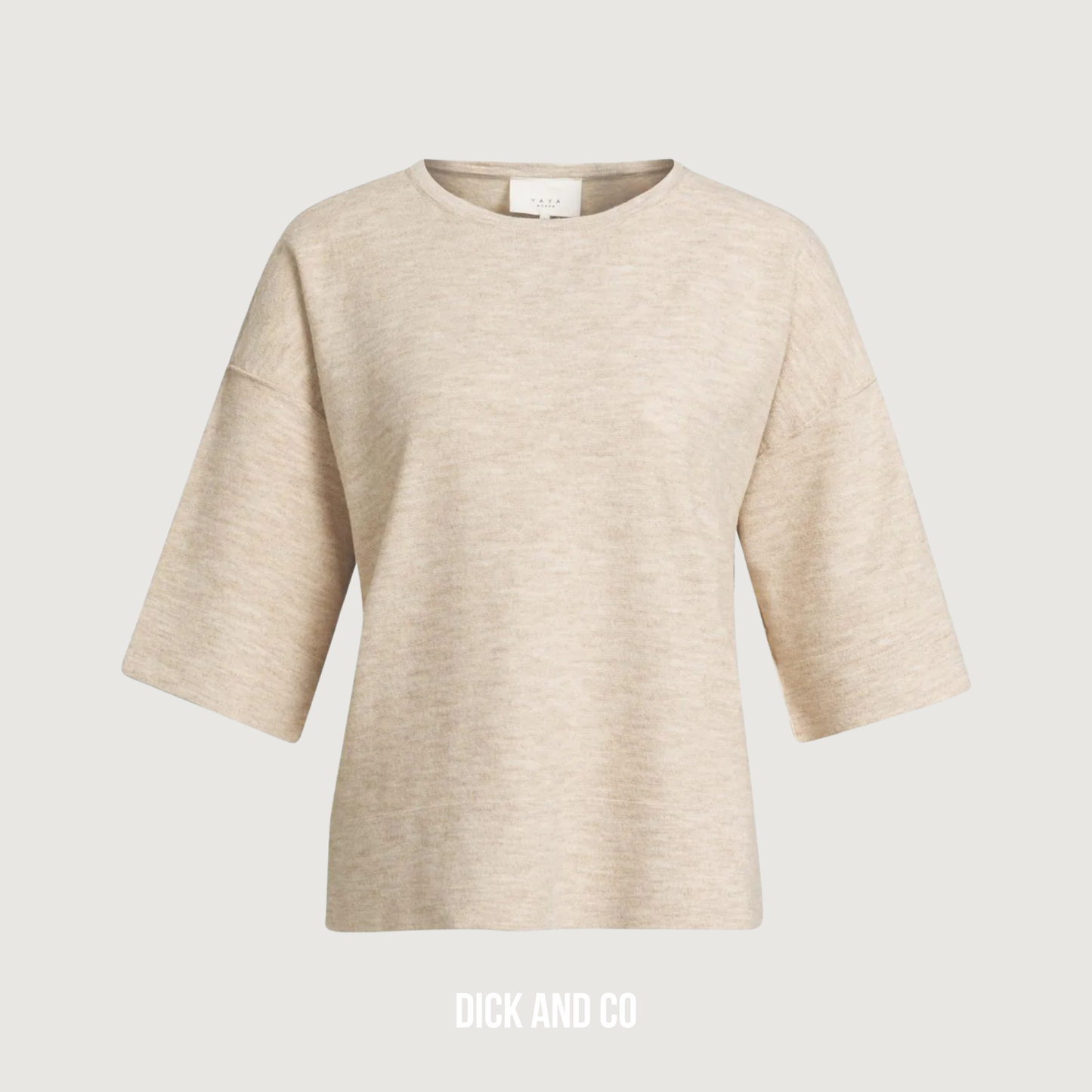 Fijngebreid oversized t-shirt met halflange mouwen
