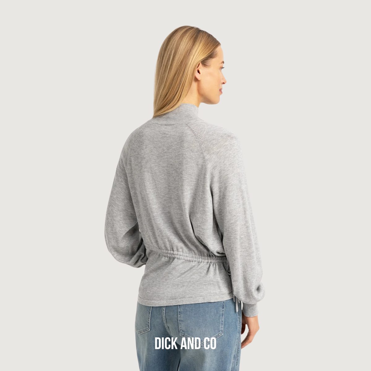 Sweater met hoge hals en taillekoord