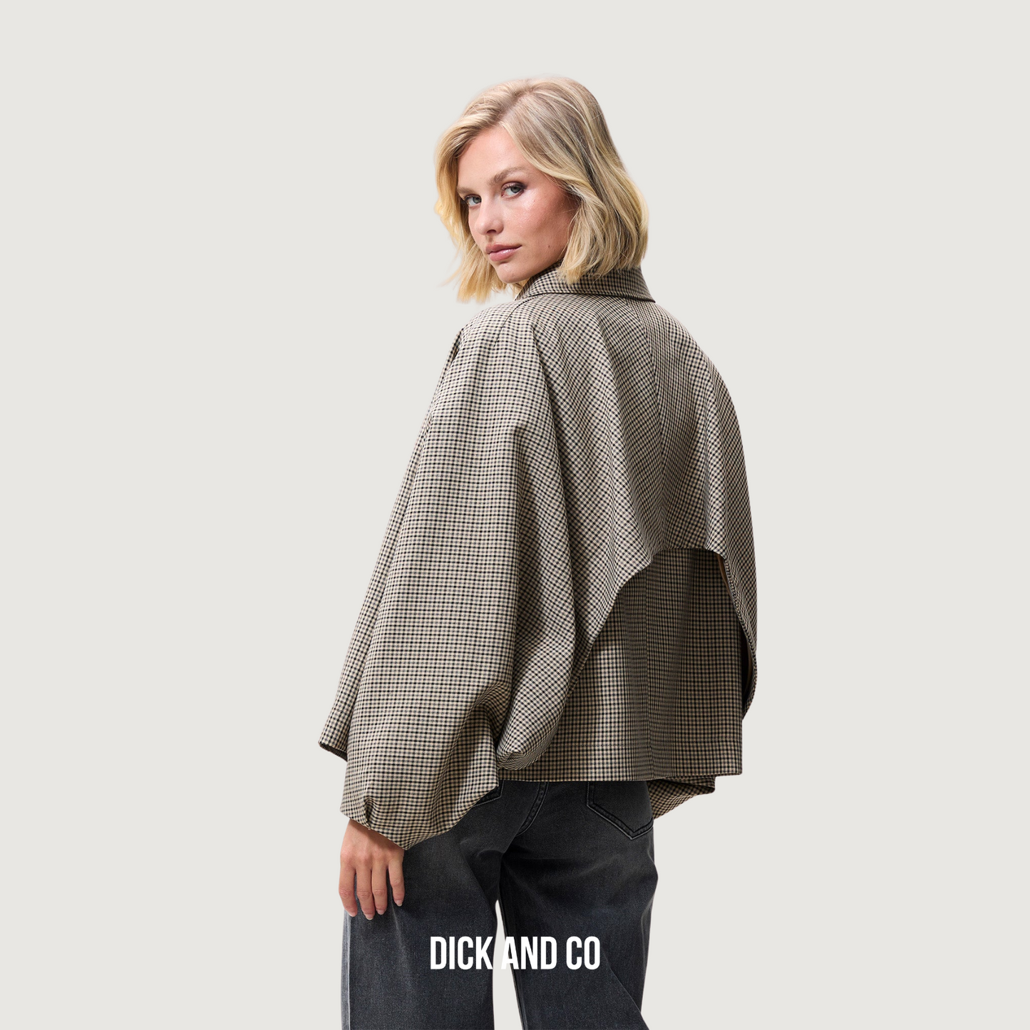 Check cape jacket (2504022410)